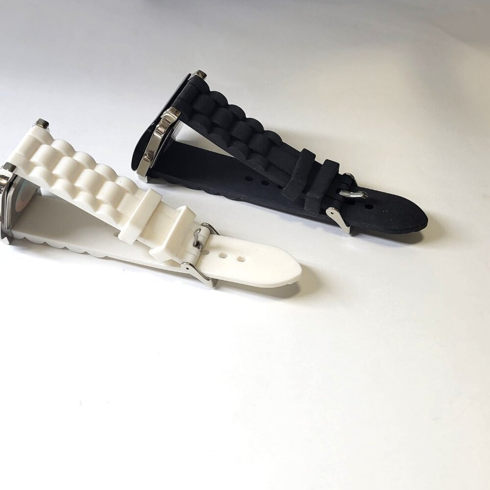 OSIROCK Black Quartz Wrist Watch Rhinestone Square Adjustable Silicone Band - Picture 13 of 15